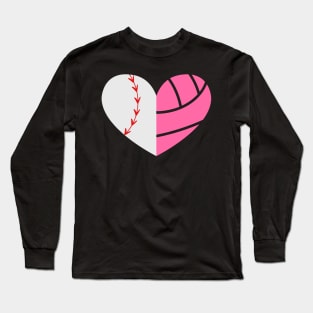 Baseball Heart Long Sleeve T-Shirt